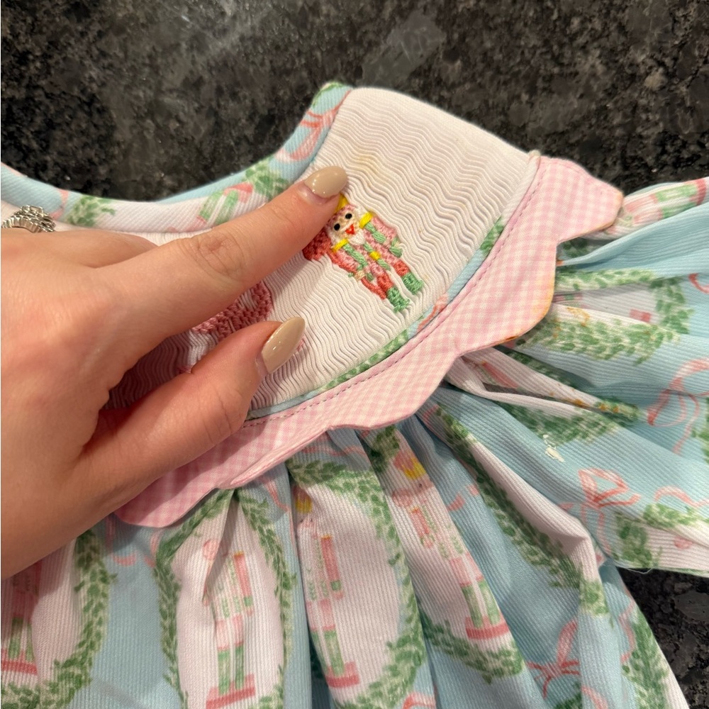 Pastel Blue Nutcracker Dress with Pink Accents - Picture 2 of 3